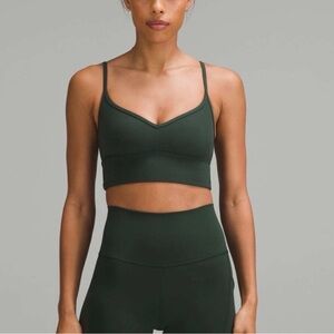 LULULEMON NWT align sweetheart bra A/B dark green